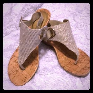 Cork heeled summer sandal
